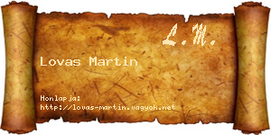 Lovas Martin névjegykártya