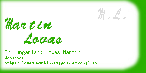 martin lovas business card